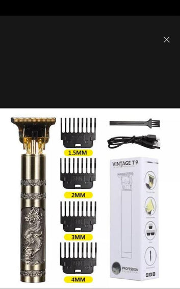 Metal Body – Vintage T9 Trimmer And Hair Clipper Cutting Machine For Men | Dragon Design | Golden Color Trimmer