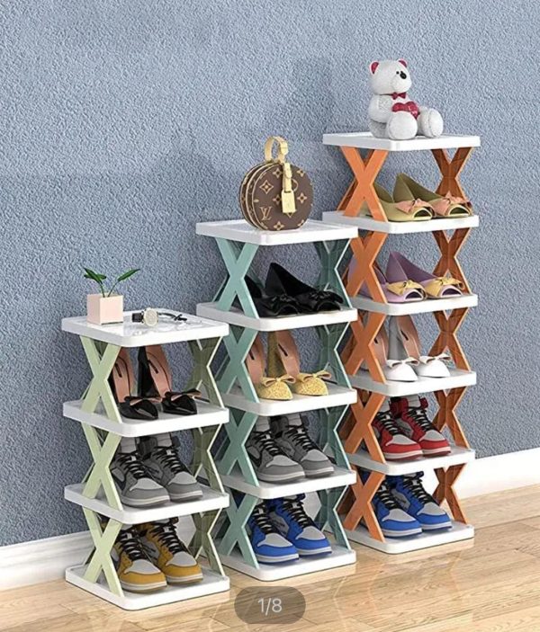 New Arrival Stackable Shoe Rack – Multi-layer Plastic Shoe Organizer For Entryway | Space-saving Storage Cabinet (4, 6 Layers)