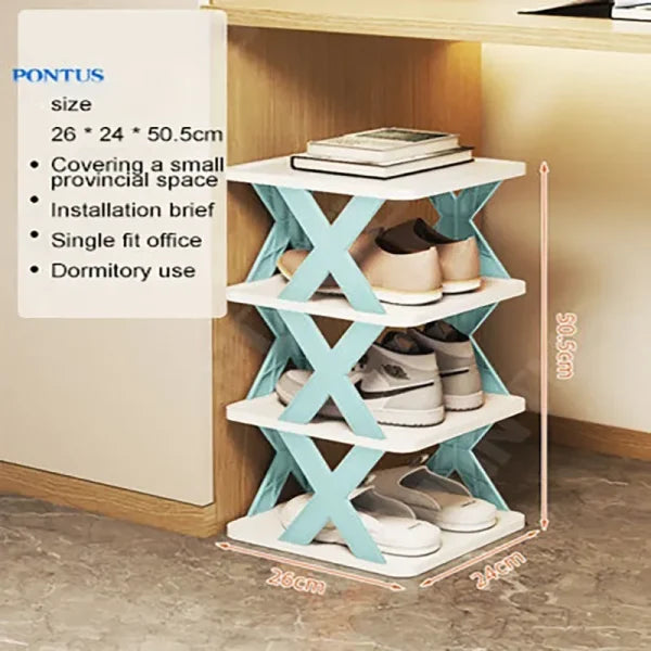 New Arrival Stackable Shoe Rack – Multi-layer Plastic Shoe Organizer For Entryway | Space-saving Storage Cabinet (4, 6 Layers)