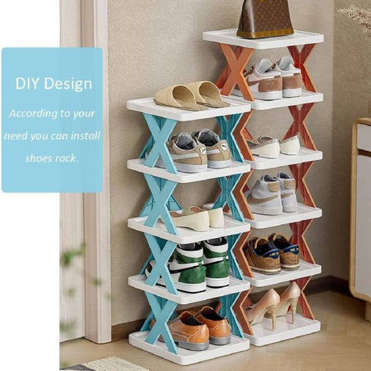 New Arrival Stackable Shoe Rack – Multi-layer Plastic Shoe Organizer For Entryway | Space-saving Storage Cabinet (4, 6 Layers)