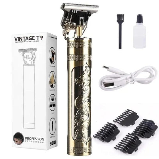 Metal Body – Vintage T9 Trimmer And Hair Clipper Cutting Machine For Men | Dragon Design | Golden Color Trimmer